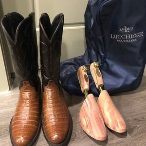 Lucchese Caiman Belly Western Boots (color and condition as shown)